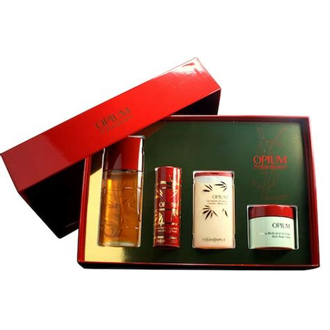 opium body cream gift set.